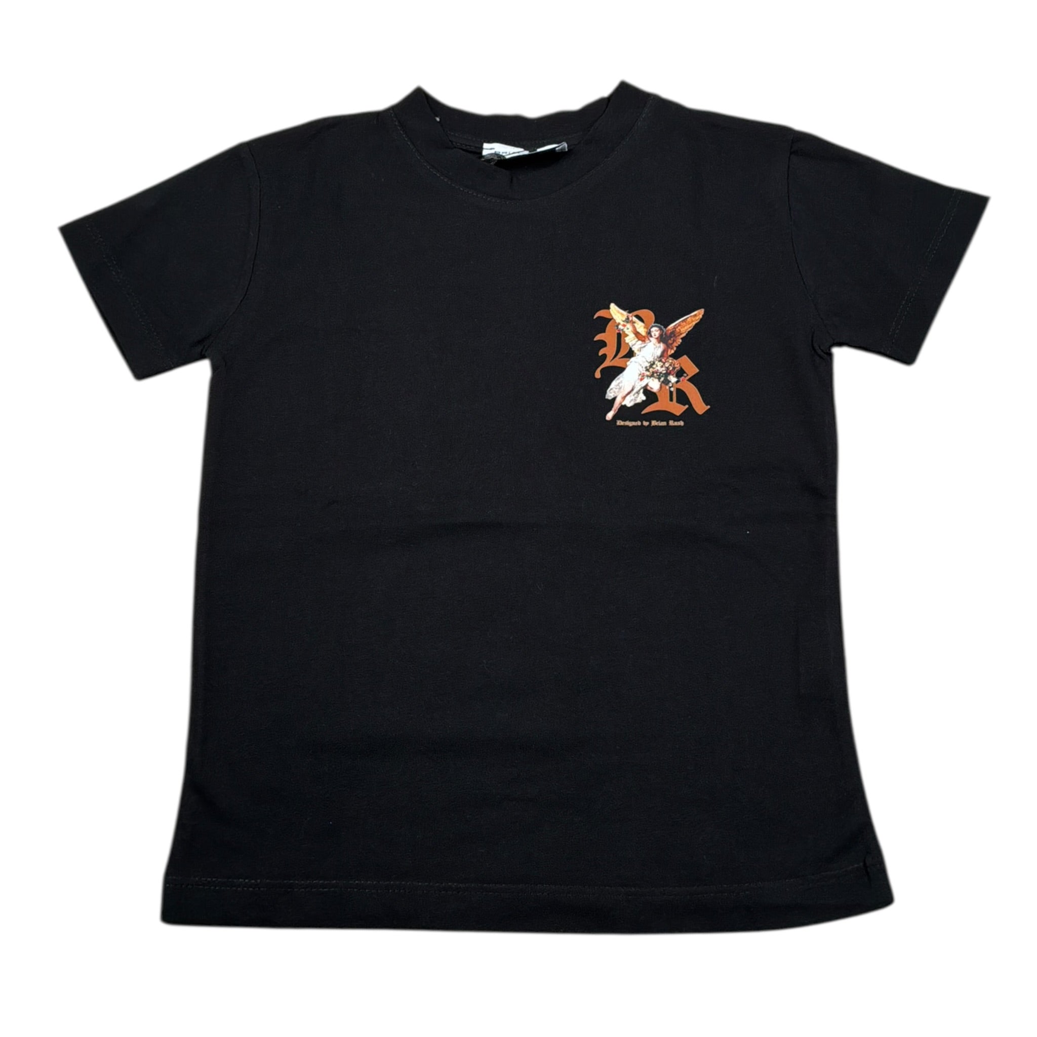 Brian Rush T-Shirt Girocollo tinta unita con Stampa Nero per Bambina 8325 NERO BRIAN RUSH 