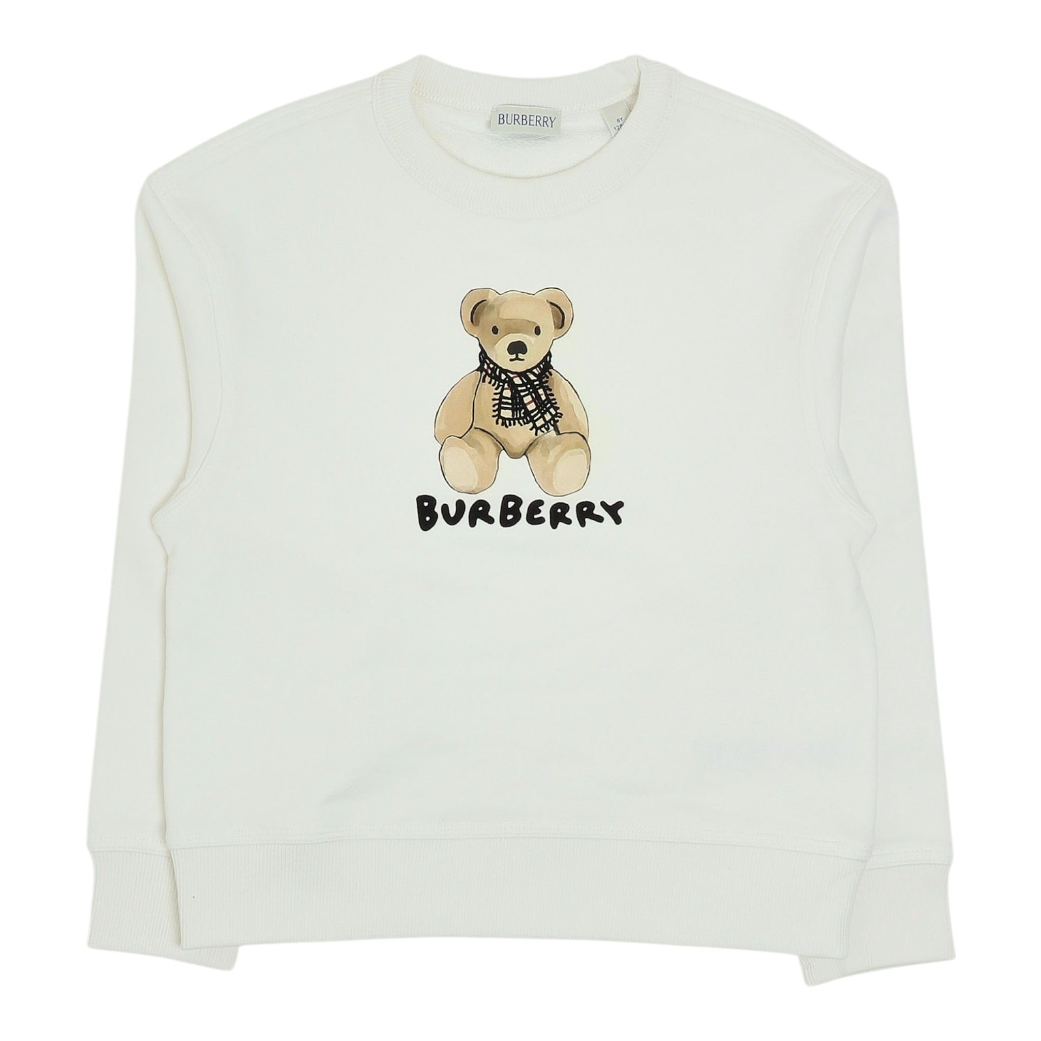 Burberry Felpa Chiusa Girocollo tinta unita con Stampa Bianco per Bambino 8108468 BIANCO BURBERRY 