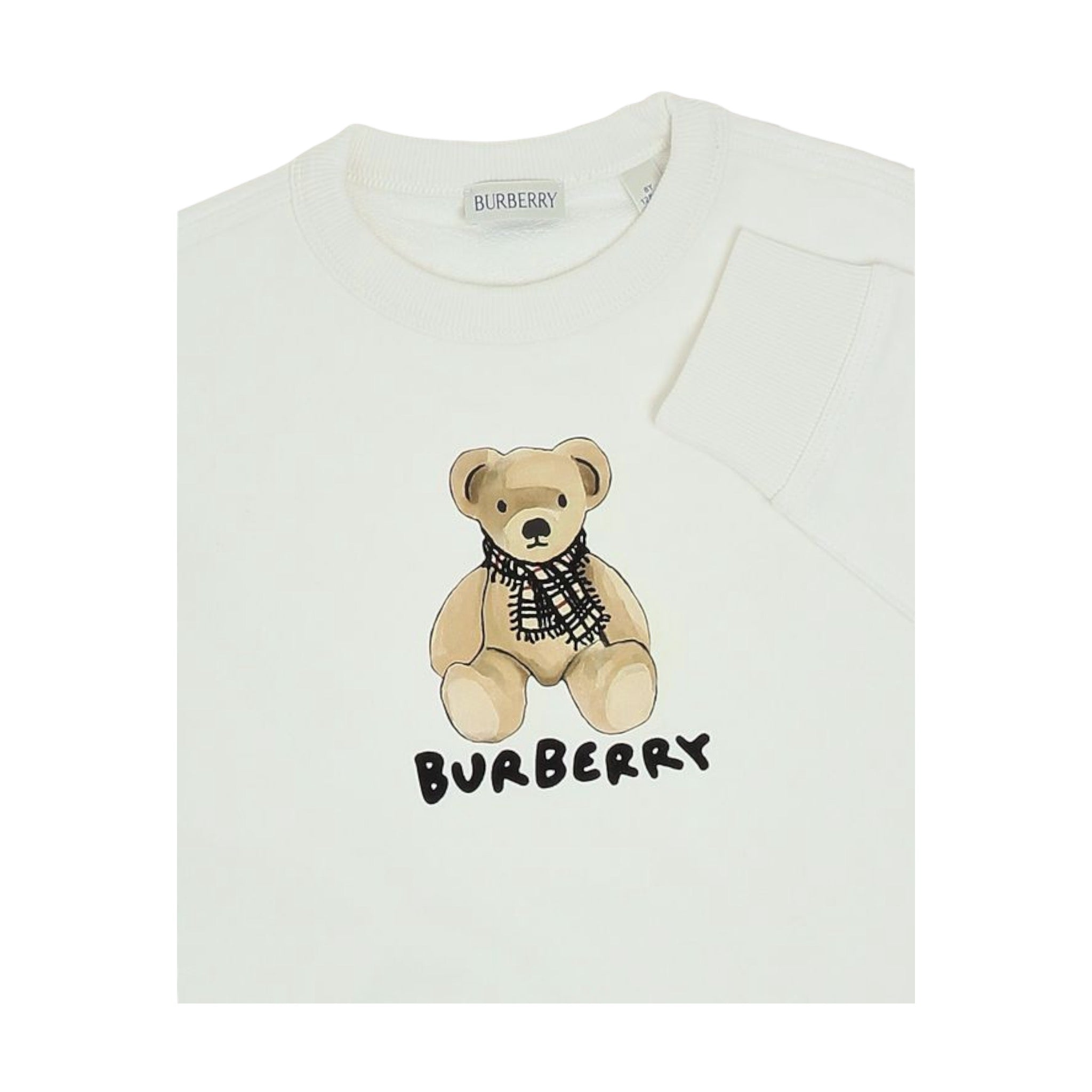 Burberry Felpa Chiusa Girocollo tinta unita con Stampa Bianco per Bambino 8108468 BIANCO BURBERRY 