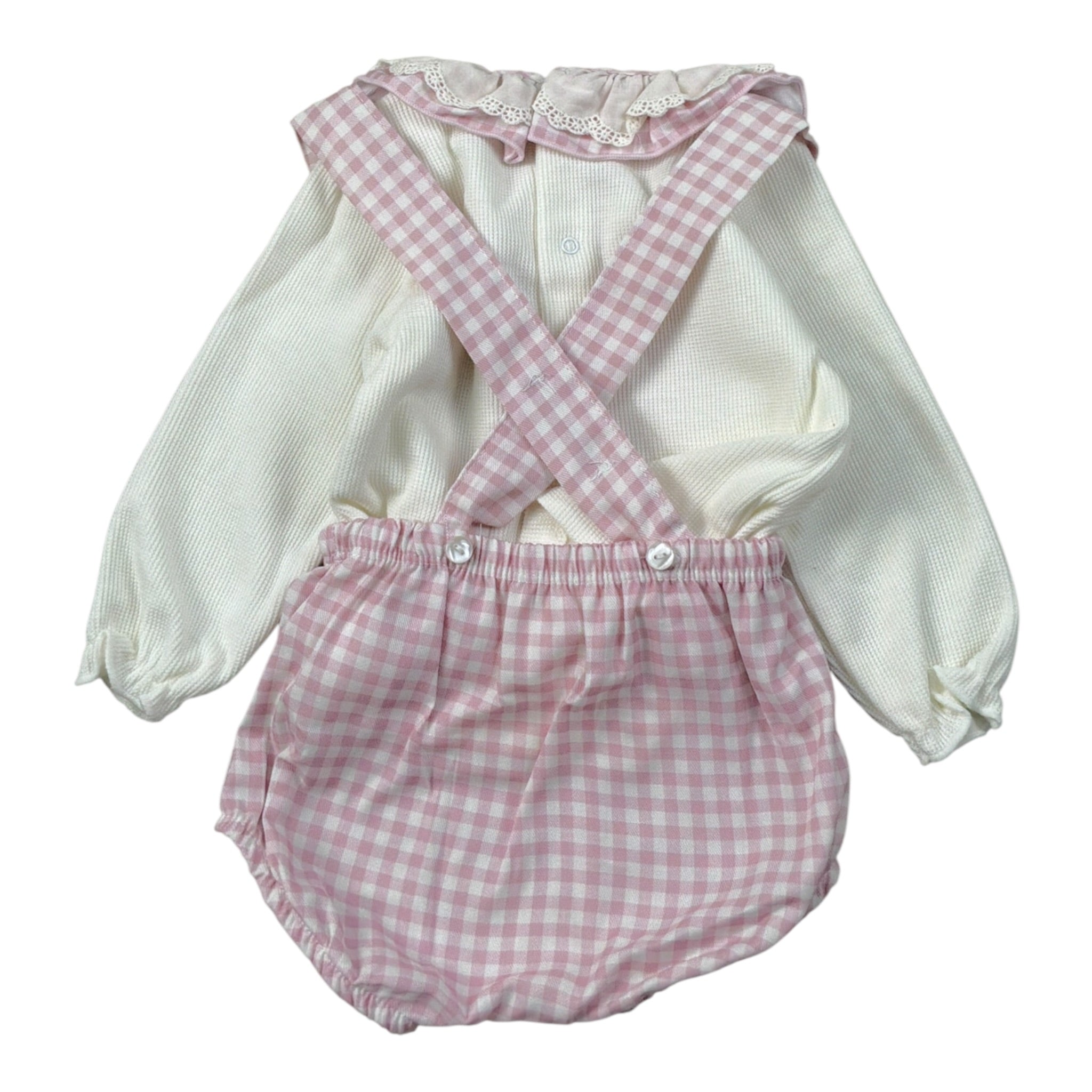 Calamaro Completo Pz Salopette-Shirt con Colletto Rosa per Neonata 11178 ROSA CALAMARO 