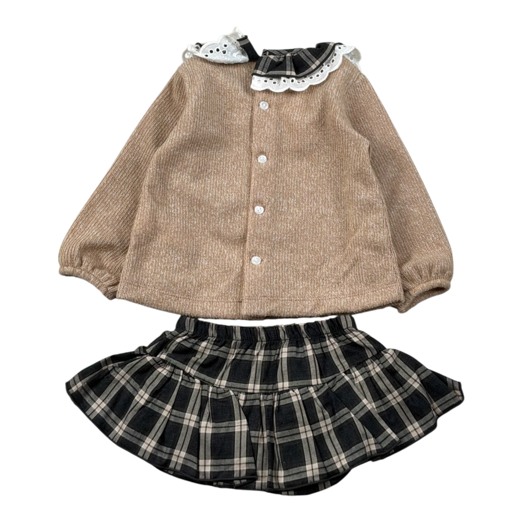 Calamaro Completo 2Pz Maglia-Coulotte Beige per Neonata 11234 BEIGE CALAMARO 