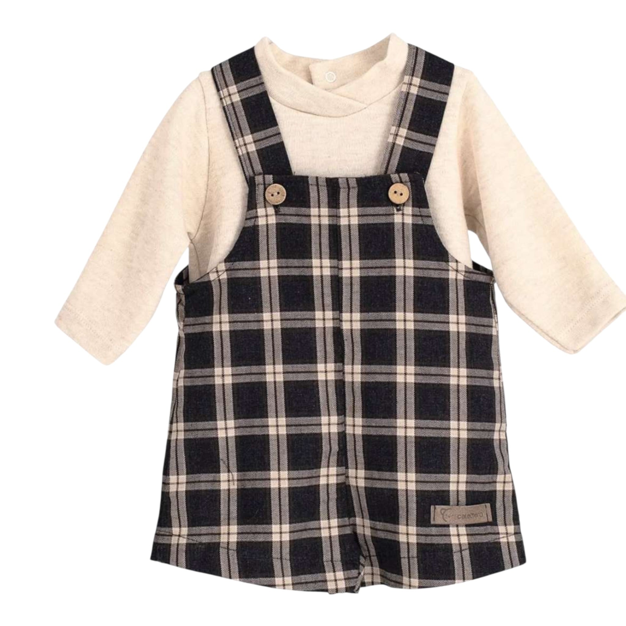 Calamaro Completo 2Pz Salopette-Shirt Beige per Bambino 11236J BEIGE CALAMARO 