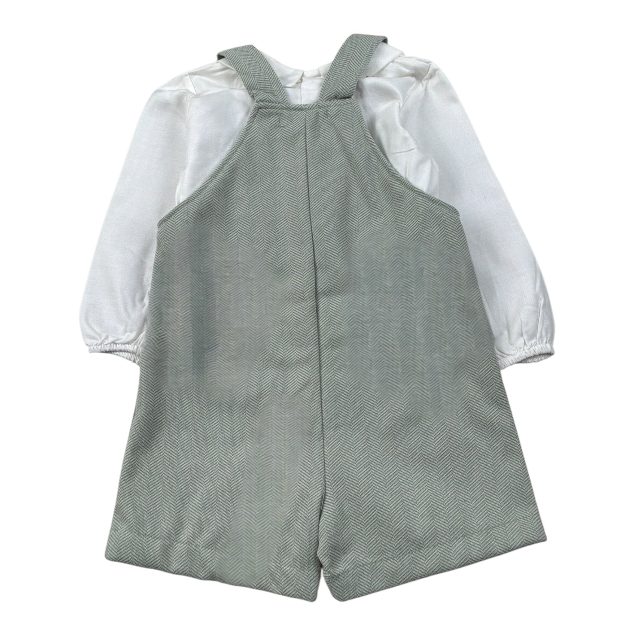 Calamaro Completo 2Pz Camicia-Salopette Bicolore Bianco/Verde per Neonato 11250 BIANCO/VERDE CALAMARO 