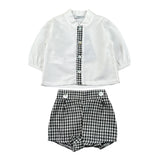Calamaro Completo 2Pz Camicia-Coulotte Bicolore Bianco/Nero per Neonato 17686 BIANCO/NERO CALAMARO 