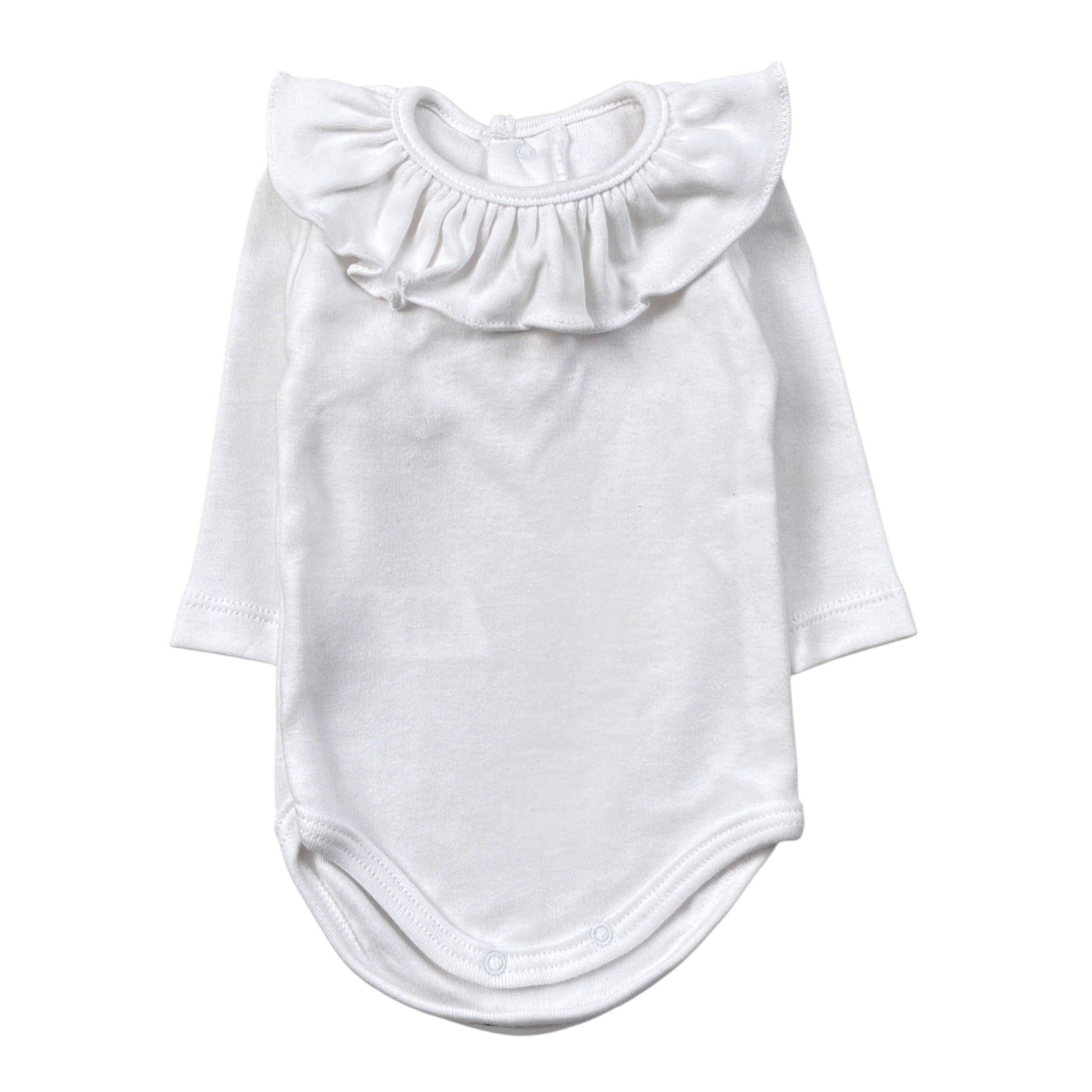 Calamaro Body tinta unita con Colletto Bianco per Neonata 19085 BIANCO CALAMARO 