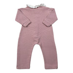 Calamaro Tutina tinta unita con Colletto Rosa per Neonata 32502 ROSA CALAMARO 