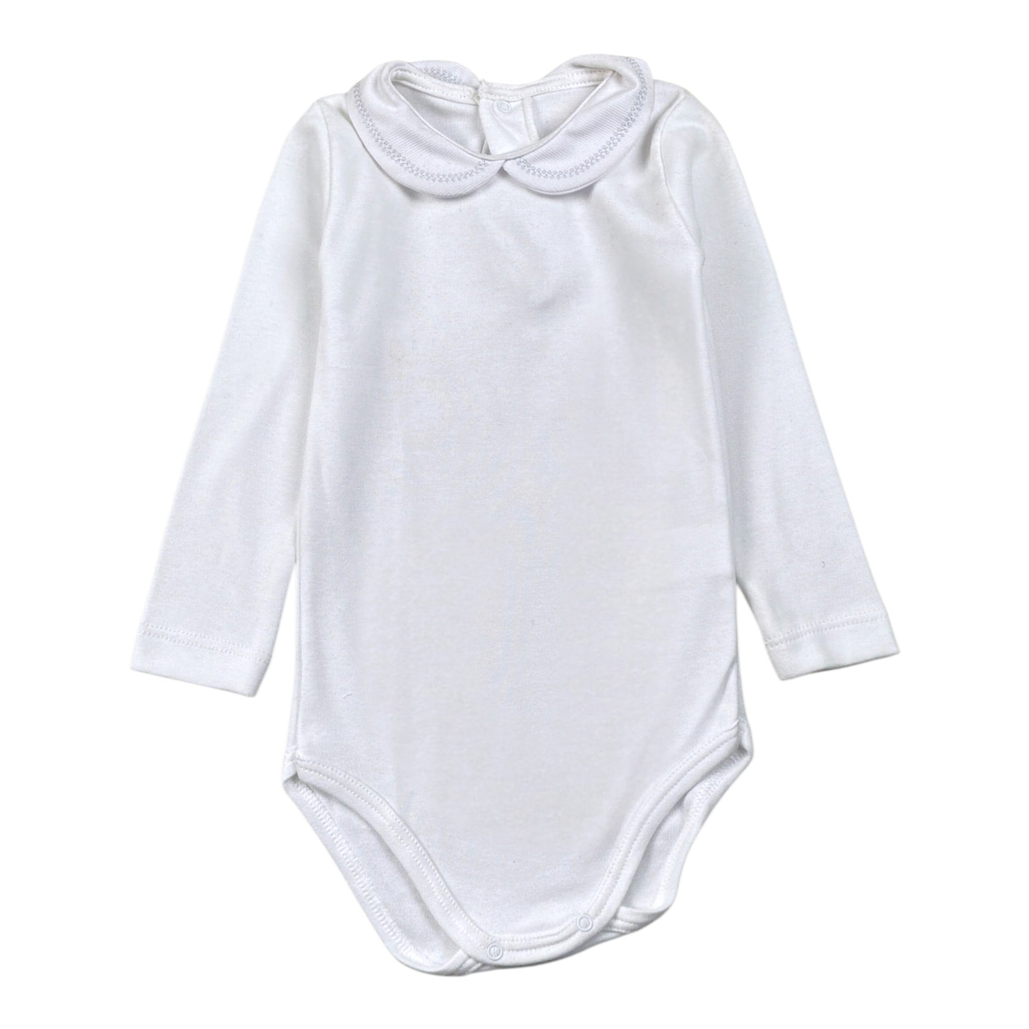 Calamaro Body tinta unita con Colletto Bianco per Neonata JEJE BIANCO CALAMARO 