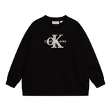 Calvin Klein Felpa tinta unita con Logo Nero per Bambina 02738 NERO CALVIN KLEIN 