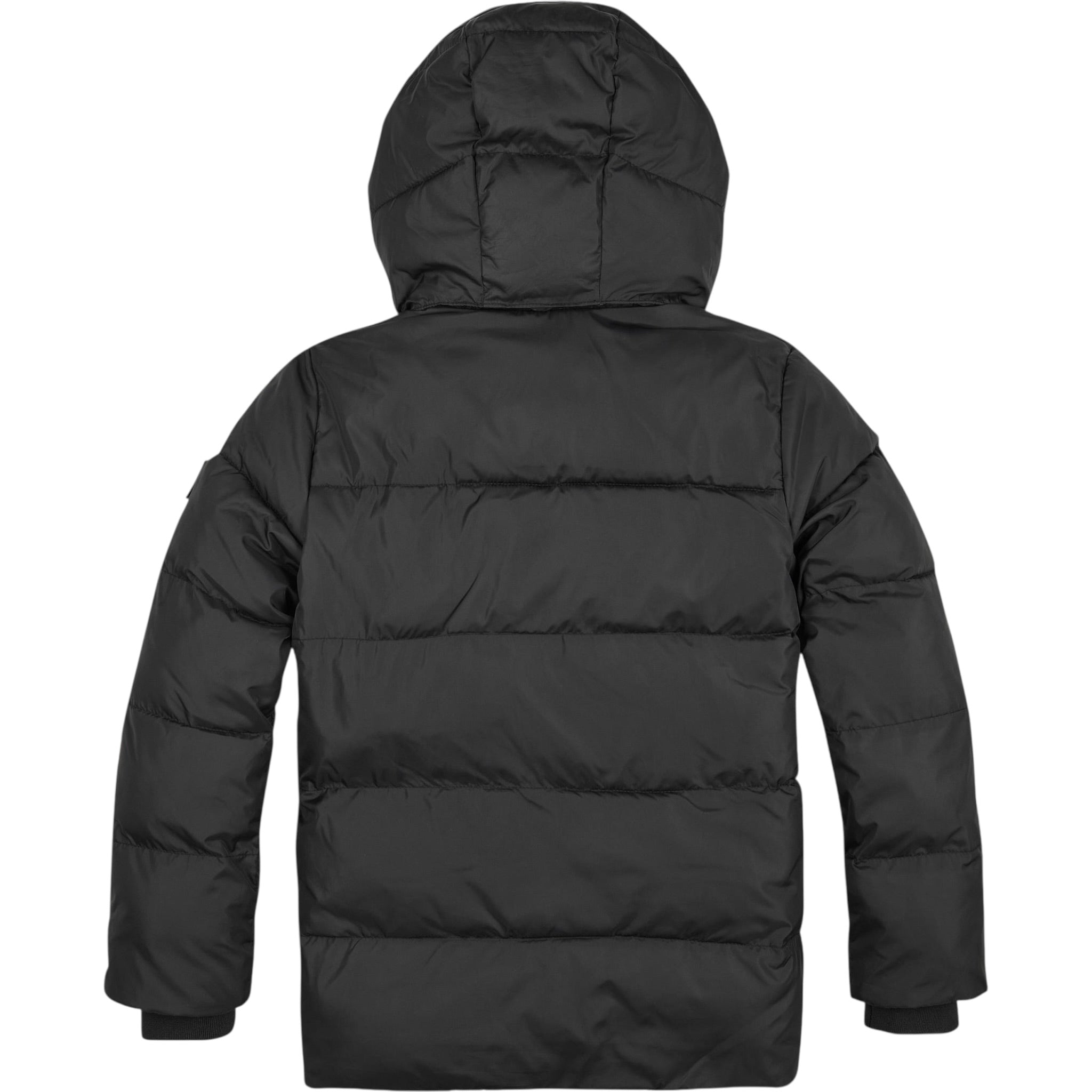 Calvin Klein Giubbino tinta unita con Zip E Cappuccio Nero per Bambino IB0IB01776 NERO CALVIN KLEIN 