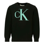 Calvin Klein Maglia Girocollo tinta unita con Logo Nero/Verde per Bambino IB0IB02152 NERO/VERDE CALVIN KLEIN 