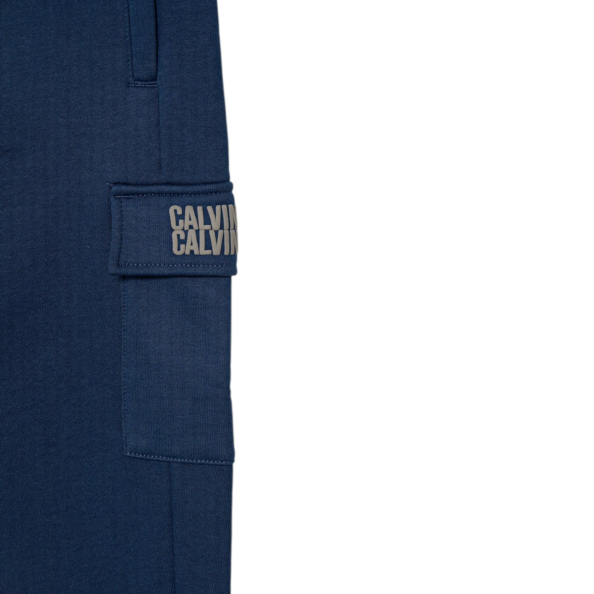Calvin Klein Pantalone tinta unita con Logo Blu per Bambino IB0IB02522 BLU CALVIN KLEIN 