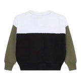 Calvin Klein Felpa Tricolore Girocollo con Logo Nero per Bambino IB0IB02523 NERO CALVIN KLEIN 