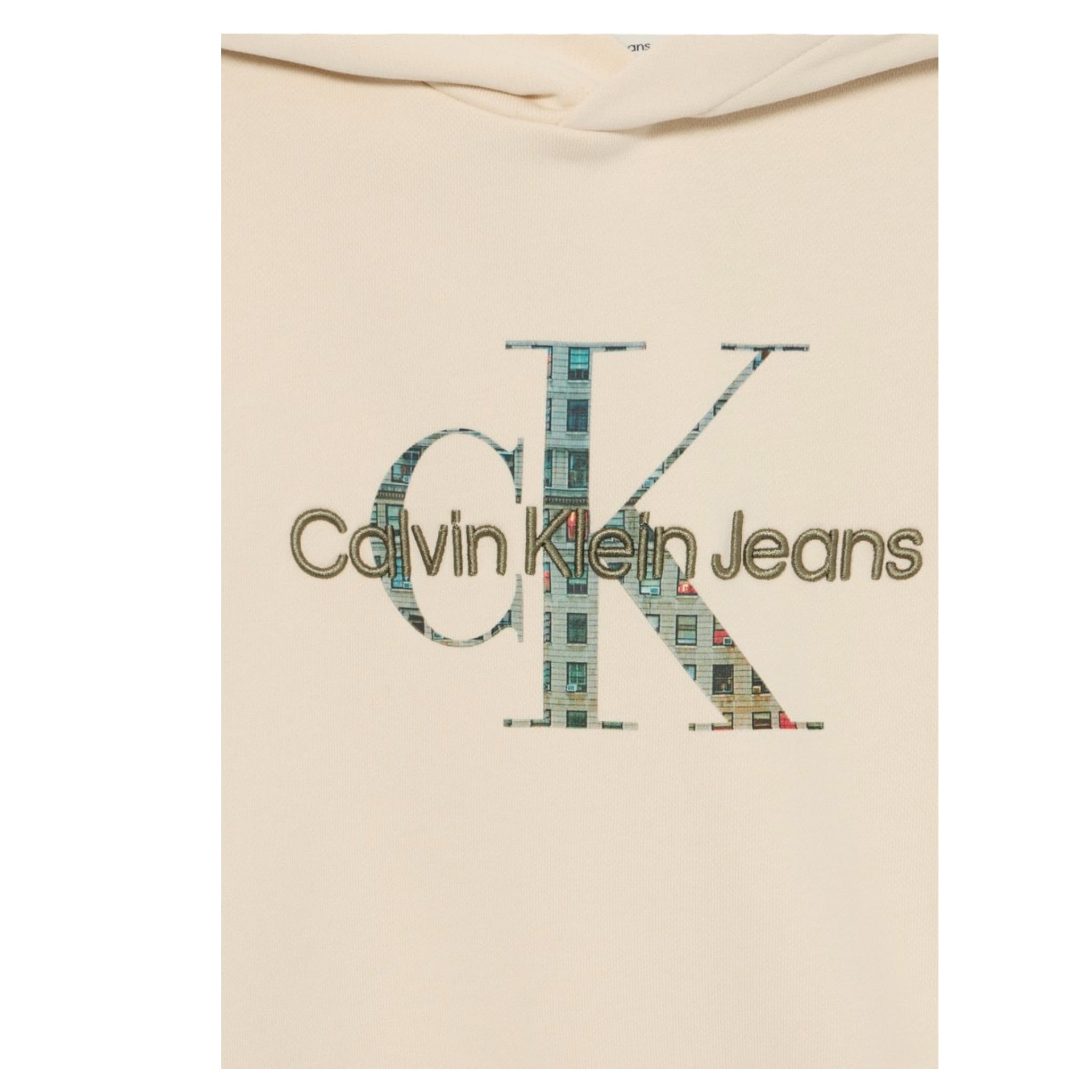 Calvin Klein Felpa Chiusa con Cappuccio tinta unita Beige per Bambina IB0IB02524 BEIGE CALVIN KLEIN 
