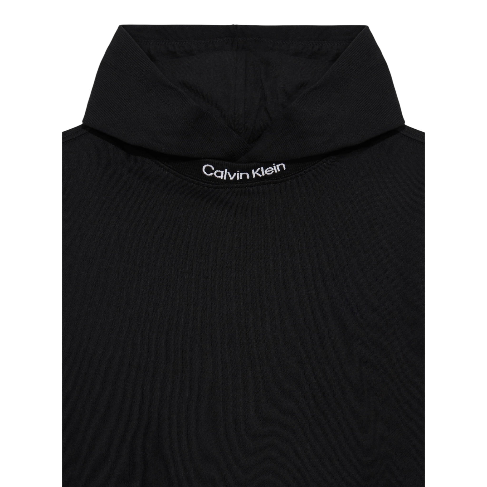 Calvin Klein Felpa tinta unita con Cappuccio E Stampa Nero per Bambino IB0IB02525 NERO CALVIN KLEIN 