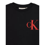 Calvin Klein Felpa Chiusa Girocollo tinta unita con Logo Nero per Bambino IB0IB02526 NERO CALVIN KLEIN 