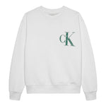 Calvin Klein Felpa Chiusa Girocollo tinta unita con Logo Bianco per Bambino IB0IB02526X BIANCO CALVIN KLEIN 