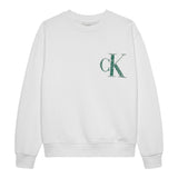 Calvin Klein Felpa Chiusa Girocollo tinta unita con Logo Bianco per Bambino IB0IB02526X BIANCO CALVIN KLEIN 