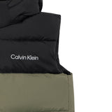 Calvin Klein Smanicato Bicolore con Cappuccio Verde per Bambino IB0IB02535 VERDE CALVIN KLEIN 