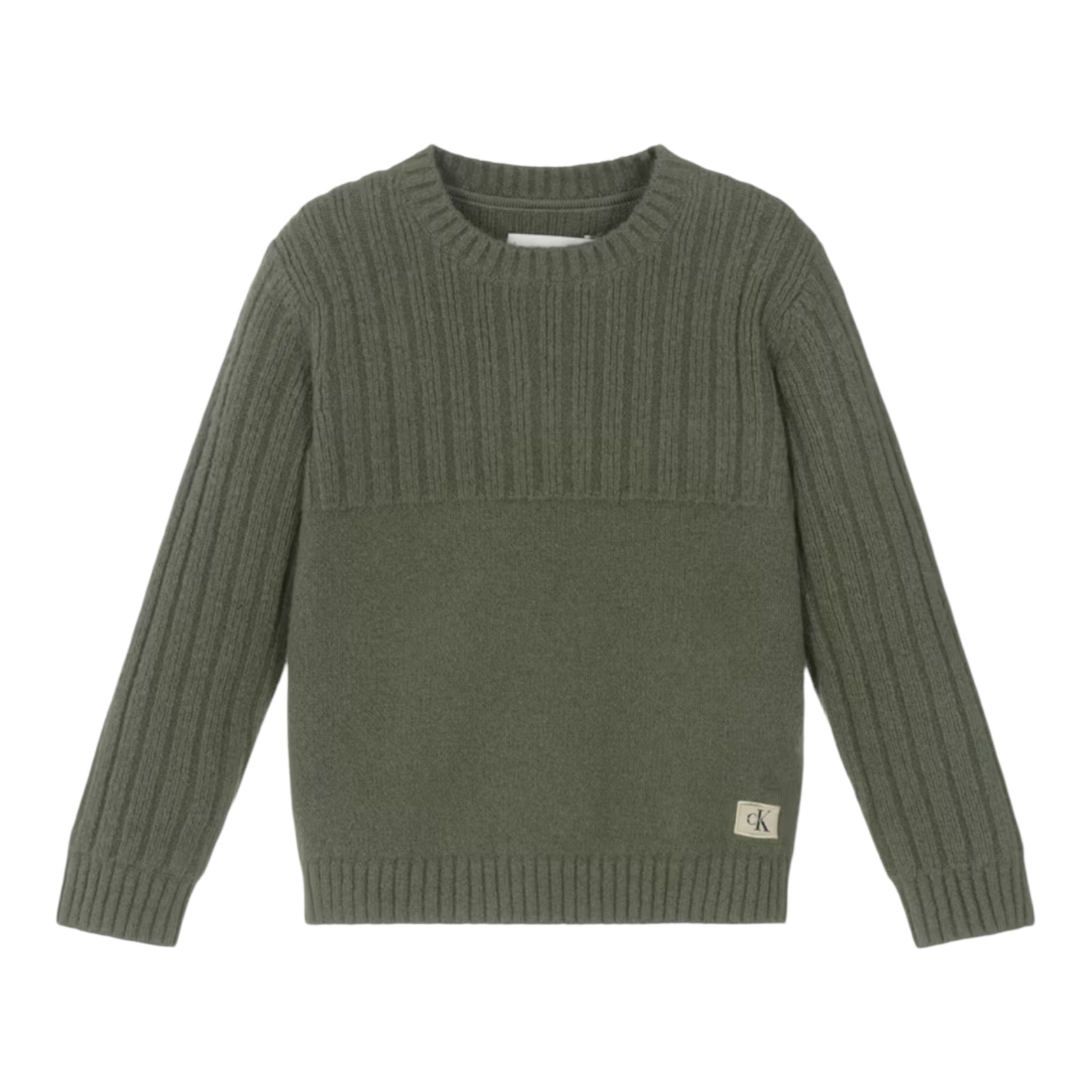 Calvin Klein Maglia Girocollo tinta unita Verde per Bambino IB0IB02539 VERDE CALVIN KLEIN 