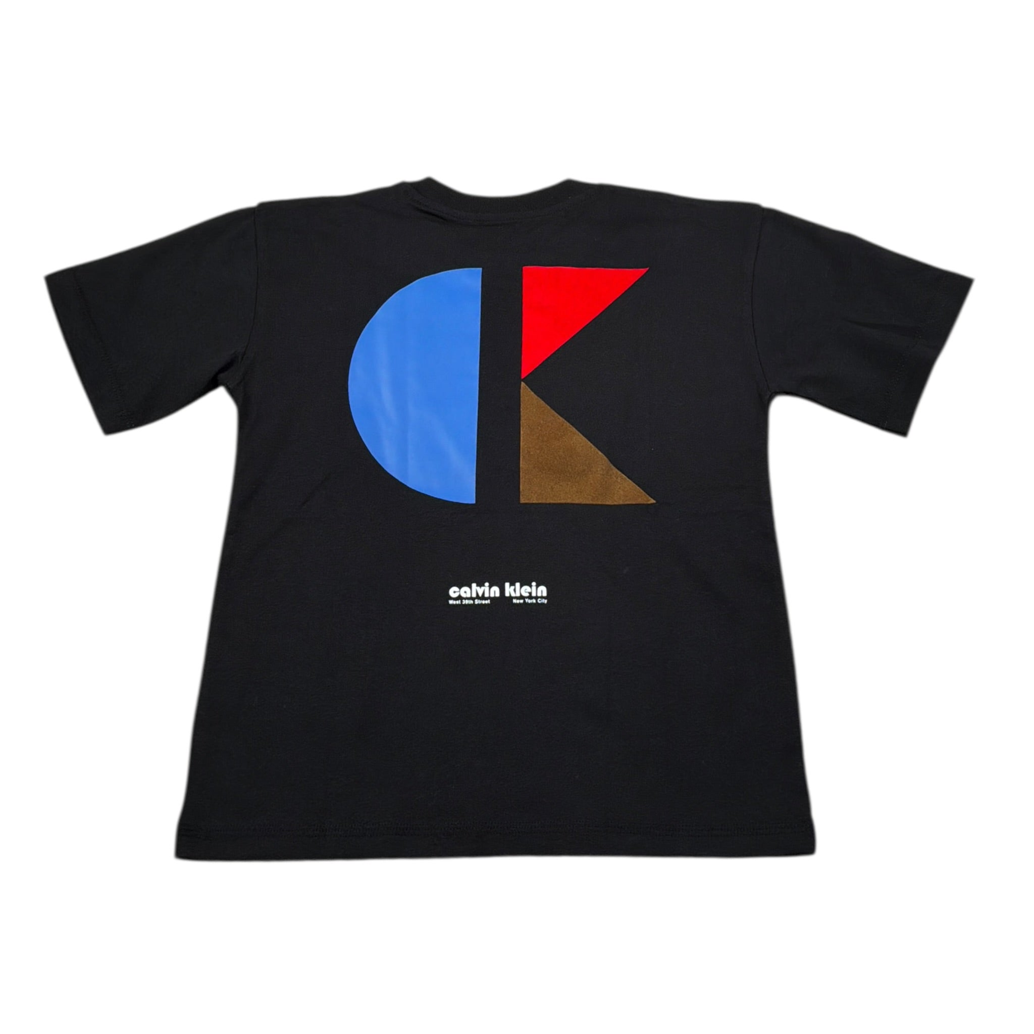 Calvin Klein T-Shirt Girocollo tinta unita con Stampa Nero per Bambino IB0IB02543 NERO CALVIN KLEIN 