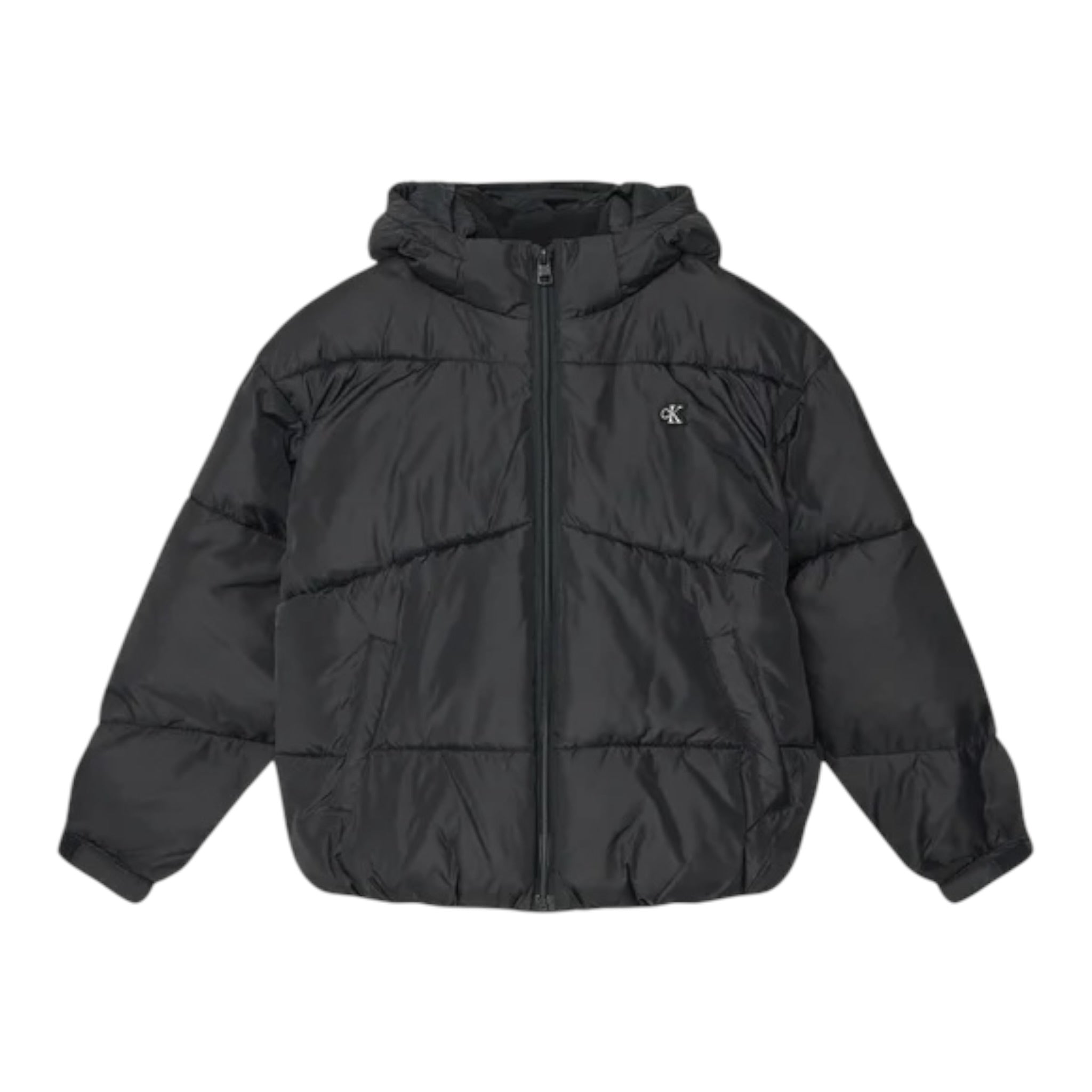 Calvin Klein Giubbino tinta unita con Zip E Cappuccio Nero per Bambino IG0IG02056 NERO CALVIN KLEIN 