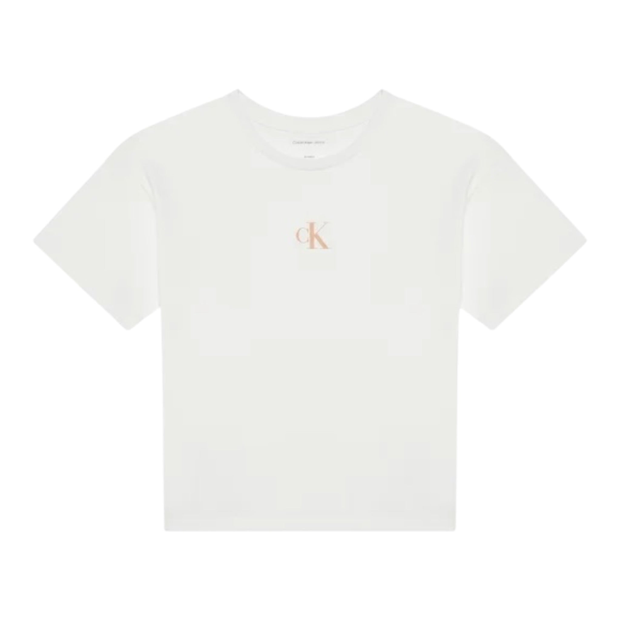 Calvin Klein T-Shirt tinta unita con Stampa Bianco per Bambino IG0IG02136 BIANCO CALVIN KLEIN 