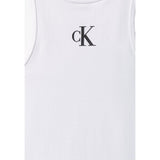 Calvin Klein Canotta tinta unita con Stampa Bianco per Bambina IG0IG0243505 BIANCO CALVIN KLEIN 