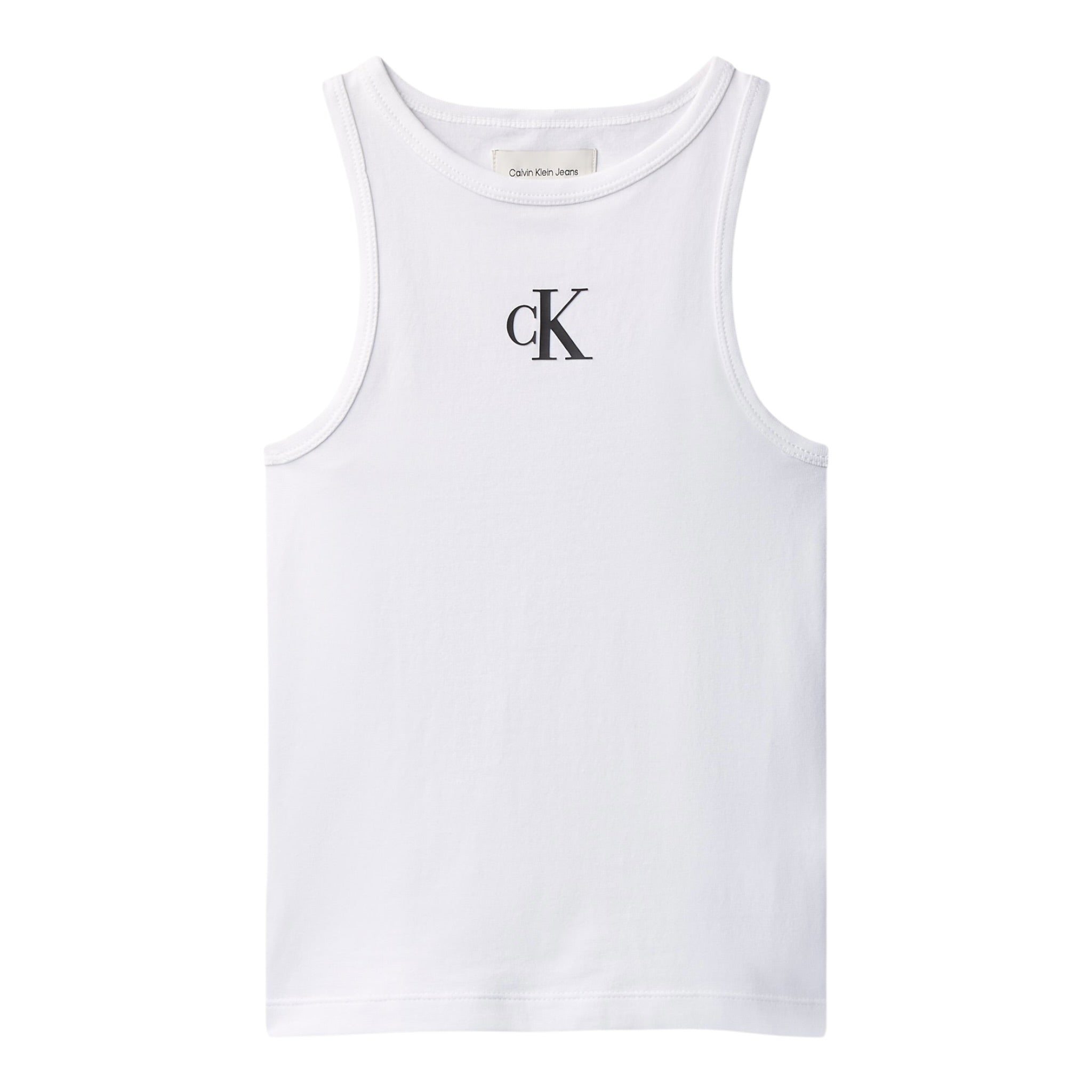 Calvin Klein Canotta tinta unita con Stampa Bianco per Bambina IG0IG0243505 BIANCO CALVIN KLEIN 