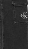 Calvin Klein Gonna In Denim tinta unita con Logo Grigio per Bambina IG0IG02520 GRIGIO CALVIN KLEIN 