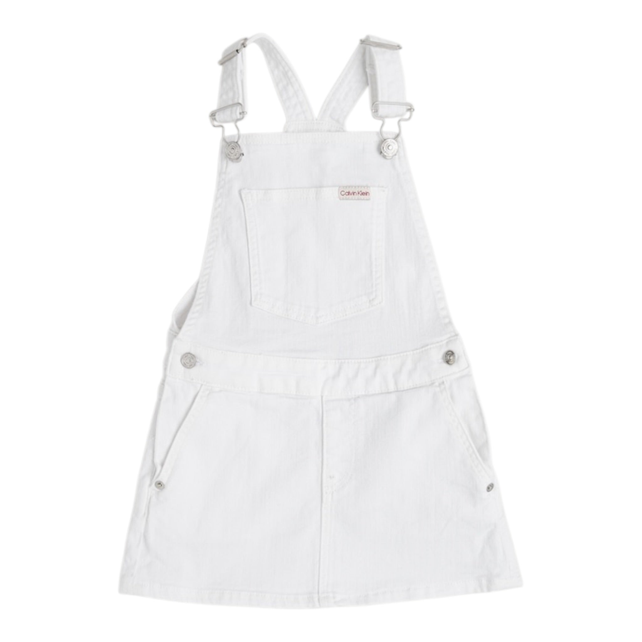 Calvin Klein Salopette Modello Gonna tinta unita con Logo Bianco per Bambina IG0IG02904 BIANCO CALVIN KLEIN 