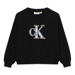 Calvin Klein Felpa tinta unita Girocollo con Logo Nero per Bambina IG0IG02970X NERO CALVIN KLEIN 