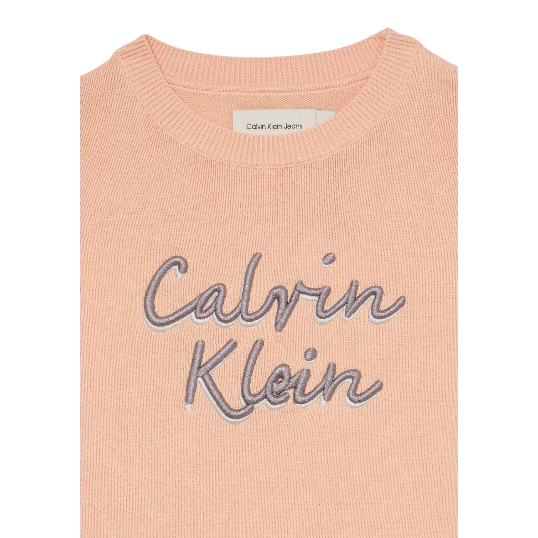 Calvin Klein Maglia Girocollo tinta unita con Ricami Rosa per Bambina IG0IG02971 ROSA CALVIN KLEIN 