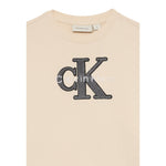 Calvin Klein Felpa Chiusa Girocollo tinta unita con Logo Beige per Bambina IG0IG03014 BEIGE CALVIN KLEIN 
