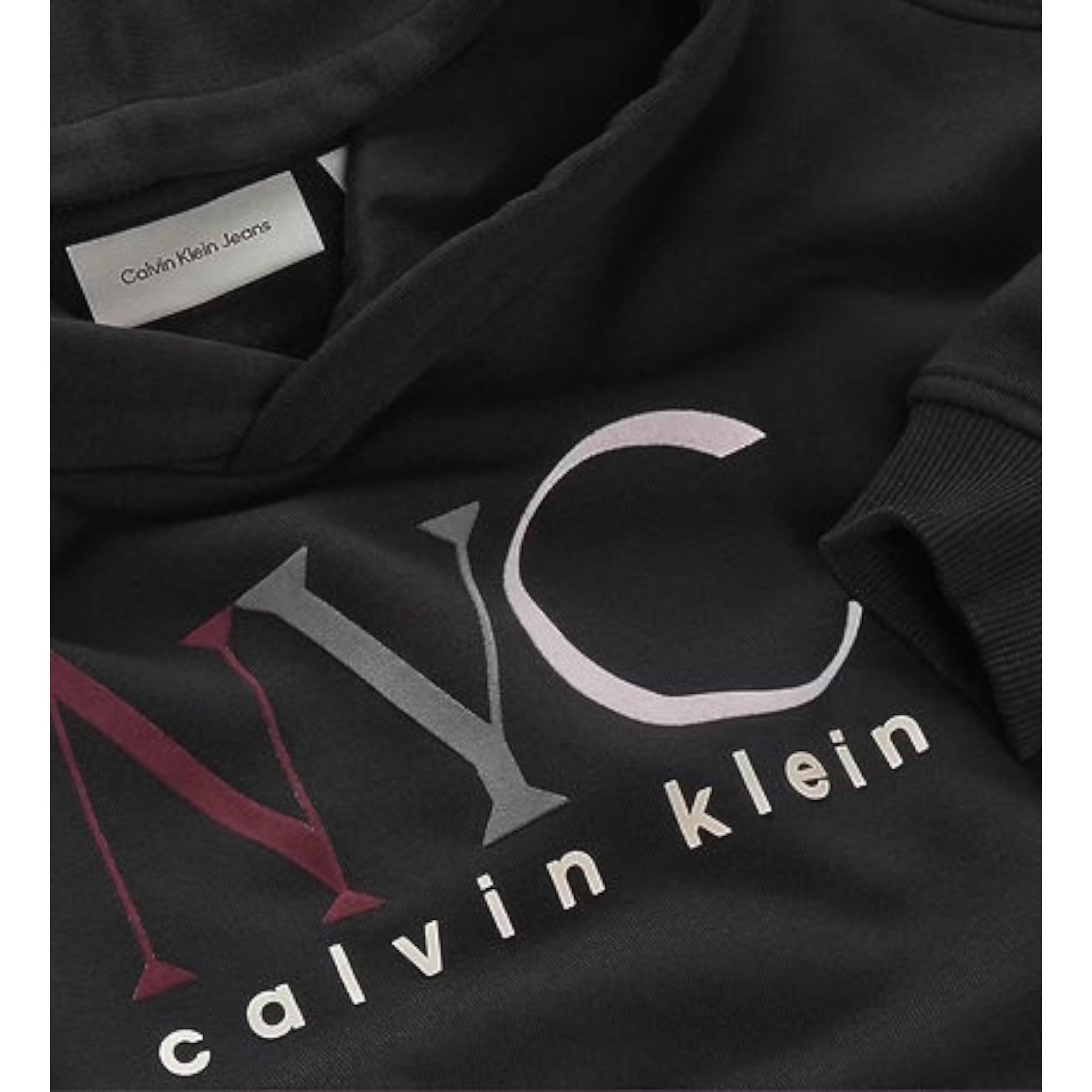Calvin Klein Felpa tinta unita con Stampa Nero per Bambina IG0IG03015 NERO CALVIN KLEIN 