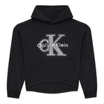 Calvin Klein Felpa Chiusa con Cappuccio tinta unita con Logo Nero per Bambina IG0IG03018T NERO CALVIN KLEIN 