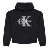 Calvin Klein Felpa Chiusa con Cappuccio tinta unita con Logo Nero per Bambina IG0IG03018T NERO CALVIN KLEIN 