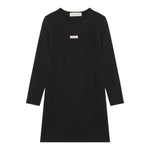 Calvin Klein Abito Manica Lunga tinta unita con Logo Nero per Bambina IG0IG03042X NERO CALVIN KLEIN 