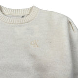 Calvin Klein Maglia Girocollo tinta unita con Logo Panna per Bambina IG0IG03048 PANNA CALVIN KLEIN 