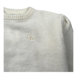 Calvin Klein Maglia Girocollo tinta unita con Logo Panna per Bambina IG0IG03048XU4 PANNA CALVIN KLEIN 