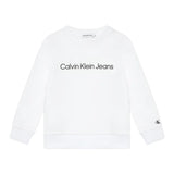 Calvin Klein Felpa tinta unita con Stampa Bianco per Bambino IU0IU00581 BIANCO CALVIN KLEIN 