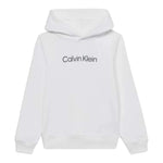 Calvin Klein Felpa tinta unita con Cappuccio E Stampa Bianco per Bambino IU0IU00679X BIANCO CALVIN KLEIN 