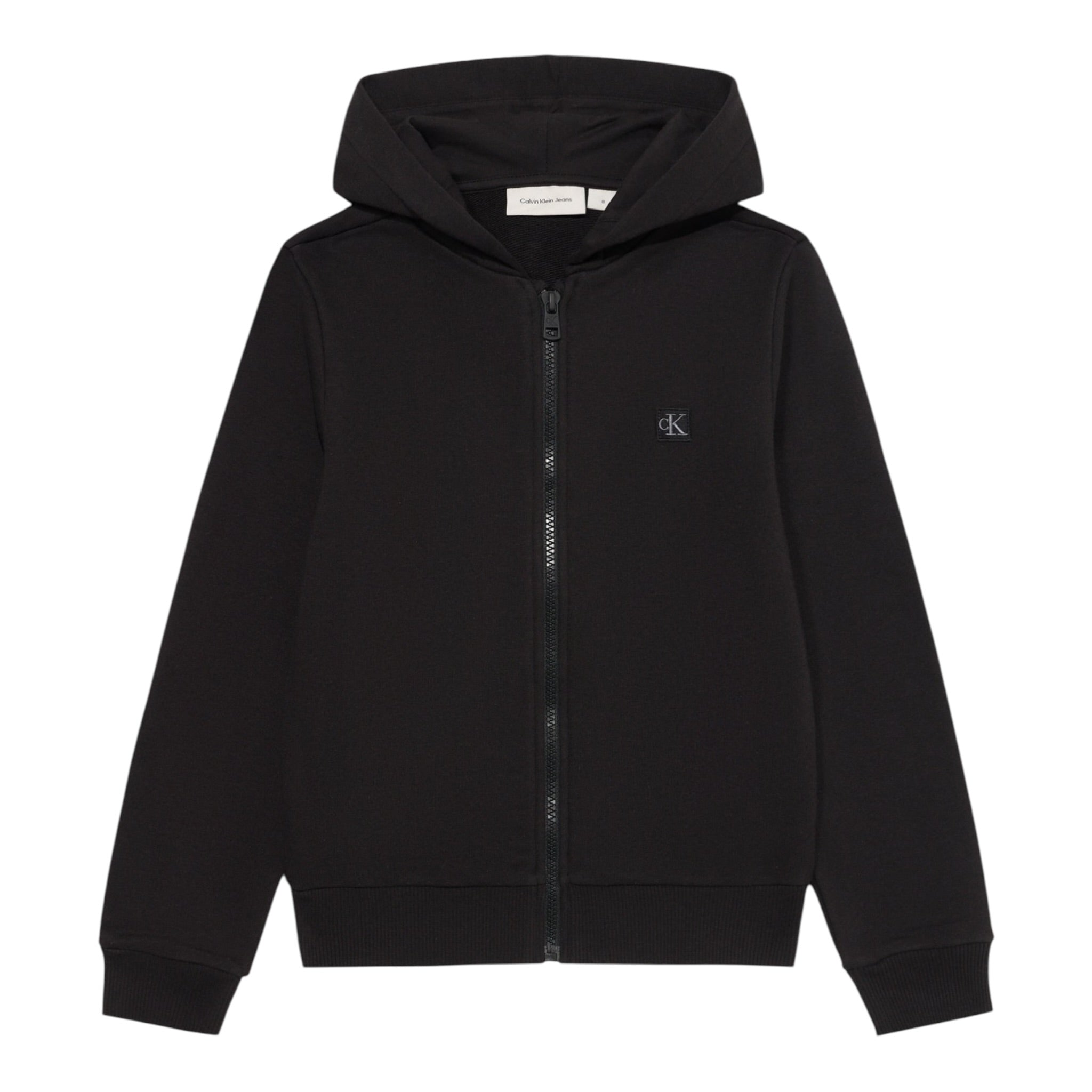 Calvin Klein Felpa Xon Zip E Cappuccio tinta unita Nero per Bambino IU0IU00707 NERO CALVIN KLEIN 