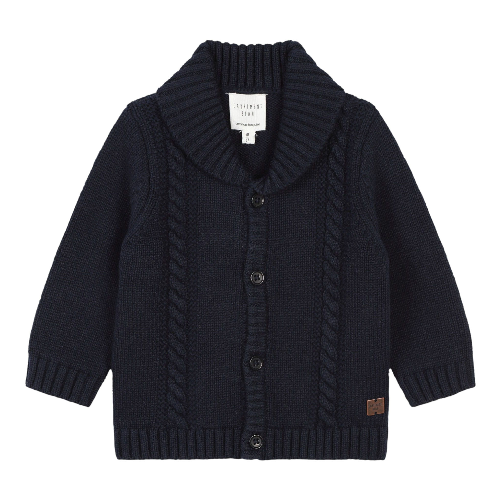 Carre'Ment Beau Cardigan tinta unita con Colletto Blu per Bambino Y30267 BLU CARRE'MENT BEAU 