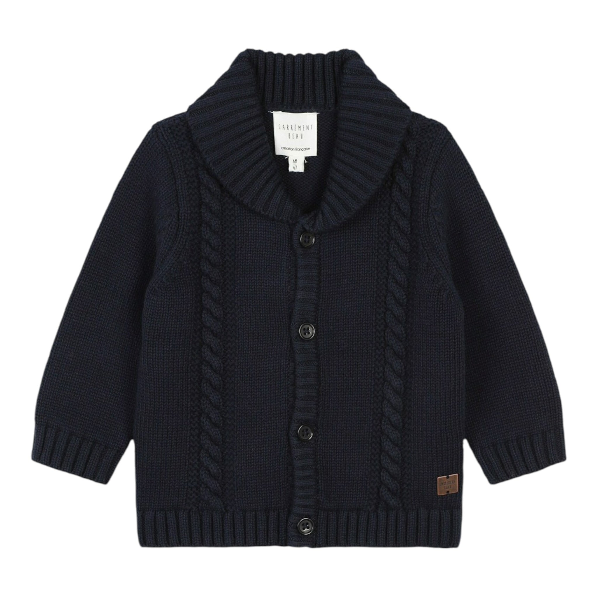 Carre'Ment Beau Cardigan tinta unita Blu per Neonato Y30287 BLU CARRE'MENT BEAU 