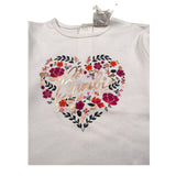 Carre'Ment Beau Shirt Girocollo tinta unita con Ricami Panna per Neonata Y30304 PANNA CARRE'MENT BEAU 