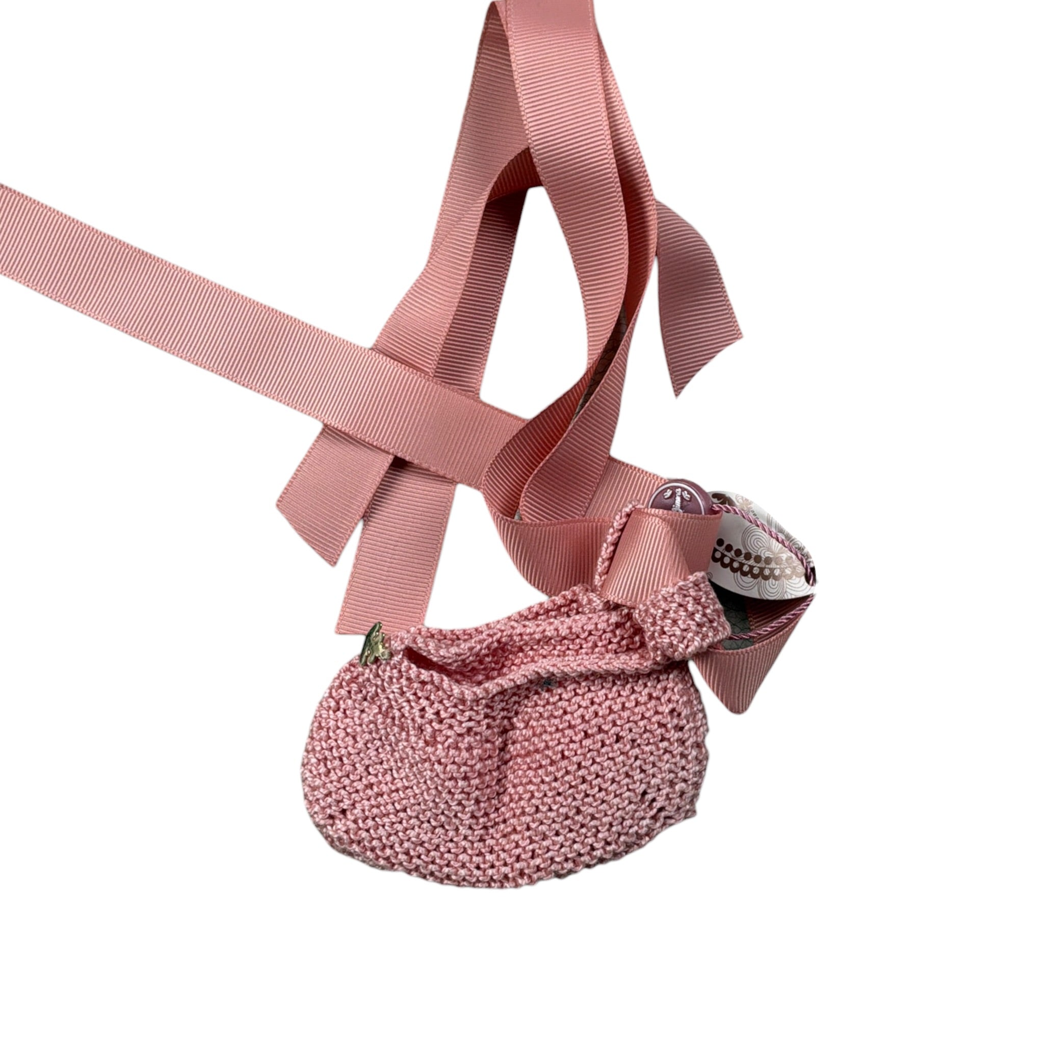 Casilda Jimena Babbucce tinta unita In Filo Rosa per Neonata 62920702 ROSA CASILDA JIMENA 