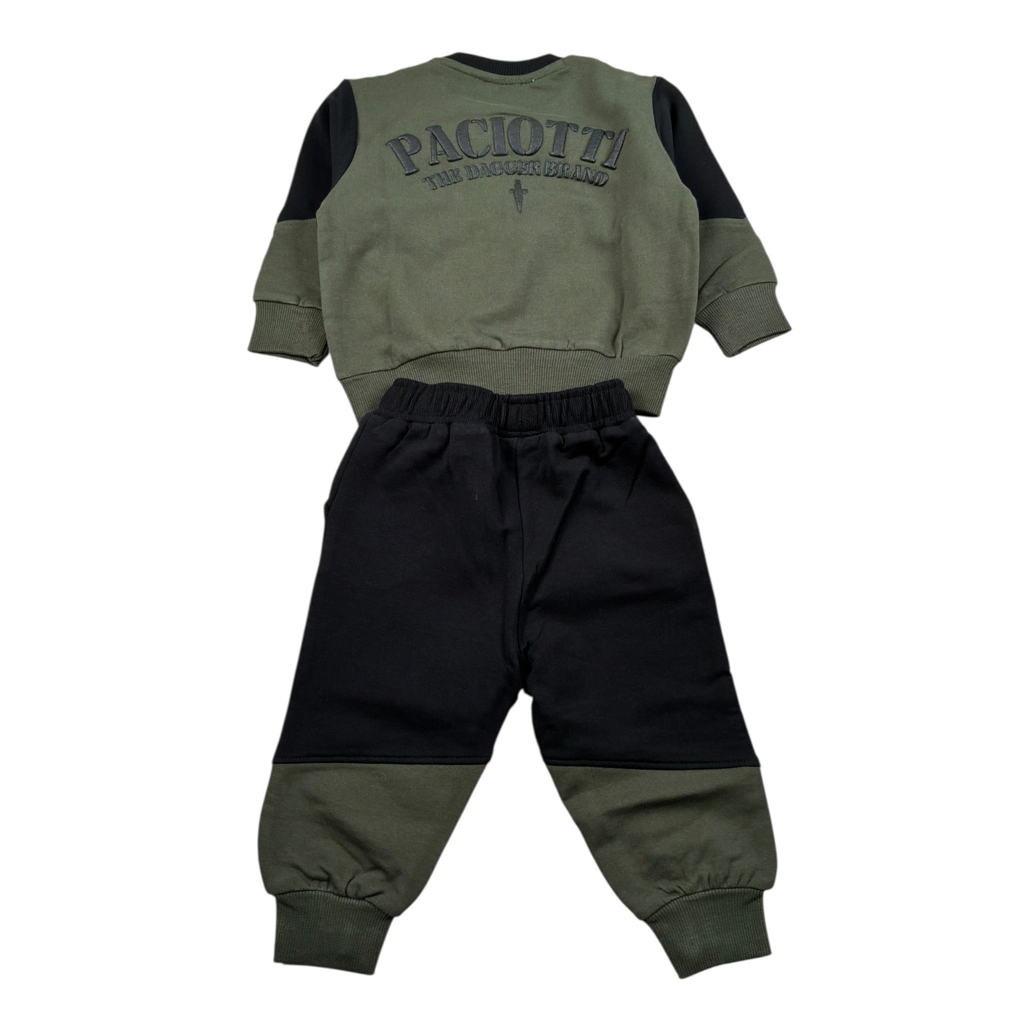 Cesare Paciotti Completo 2 Pezzi Felpa-Pantalone Nero/Verde per Neonato COMP6301B NERO/VERDE CESARE PACIOTTI 