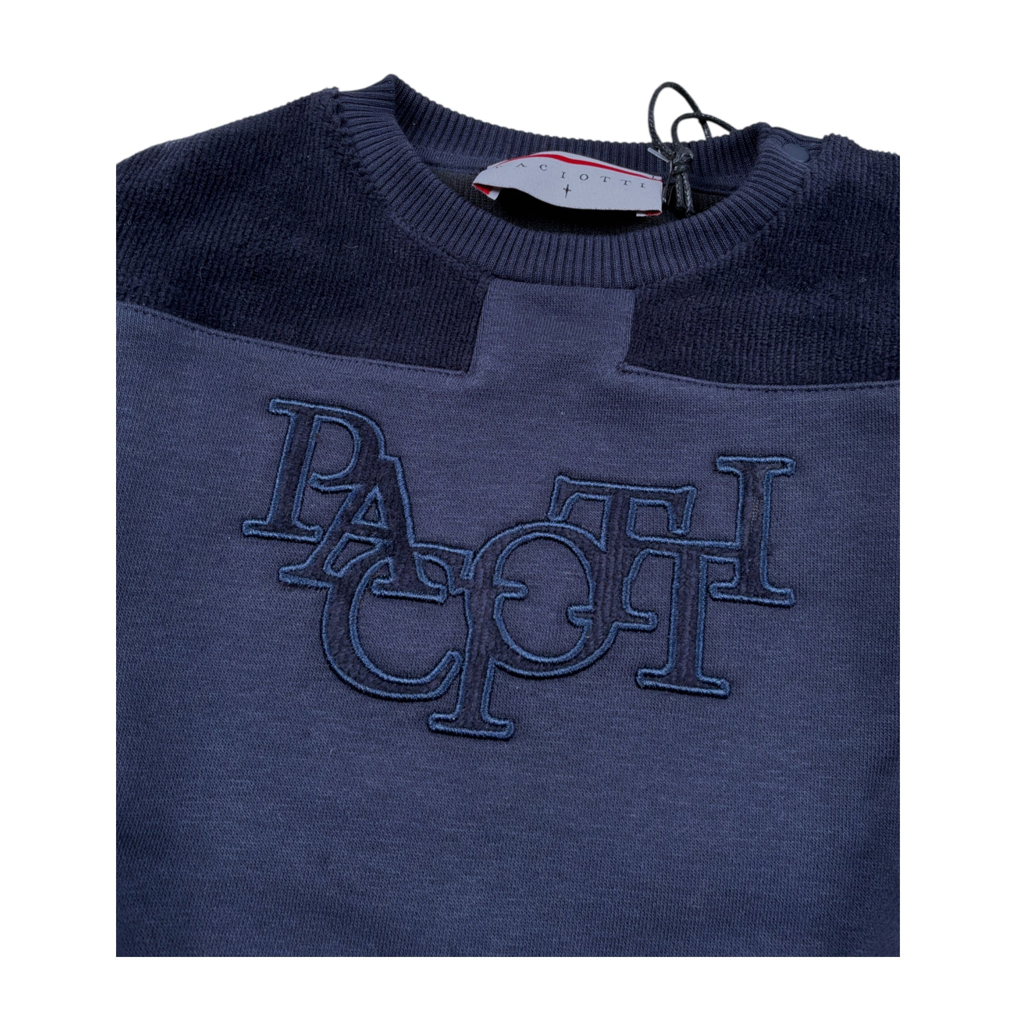 Cesare Paciotti Felpa Chiusa Girocollo tinta unita con Logo Blu per Neonato MFP6350BNX BLU CESARE PACIOTTI 