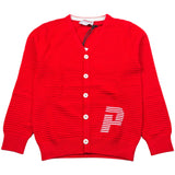 Cesare Paciotti Cardigan tinta unita con Stampa Rosso per Bambino MGP6360B ROSSO CESARE PACIOTTI 
