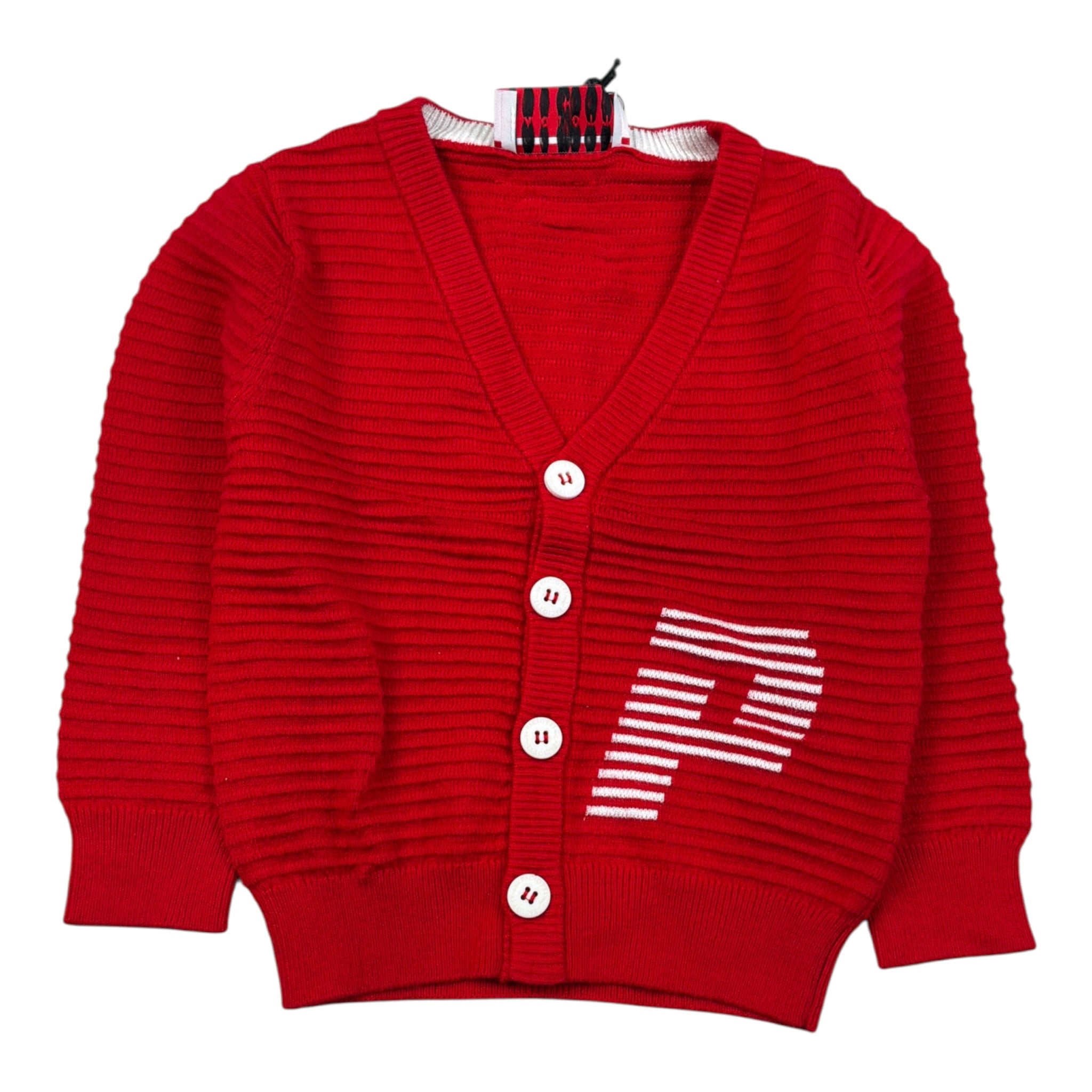 Cesare Paciotti Cardigan tinta unita con Stampa Rosso per Bambino MGP6360BX ROSSO CESARE PACIOTTI 